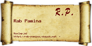 Rab Pamina névjegykártya
